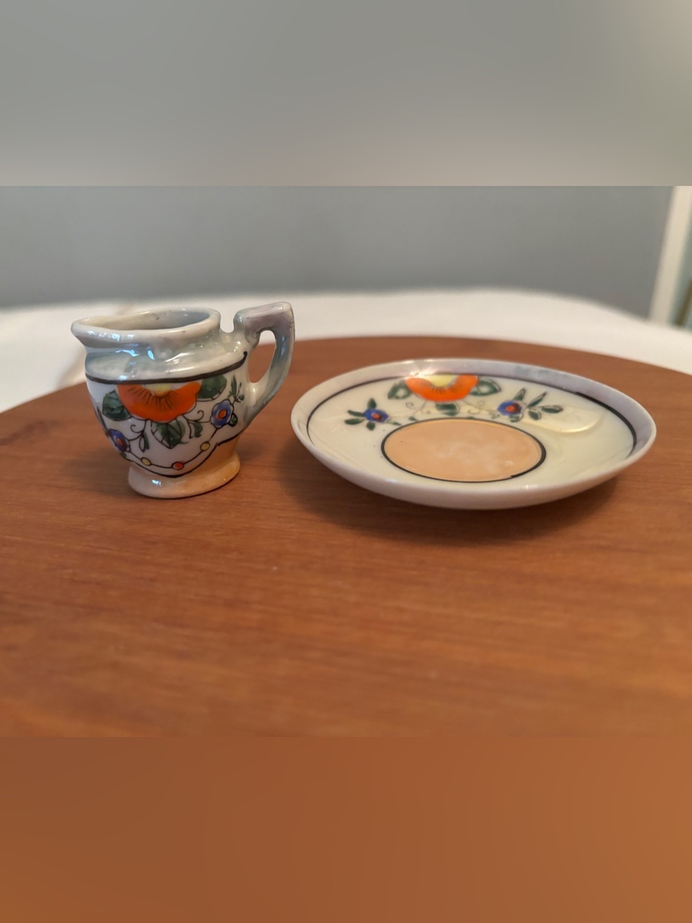 Mini Saucer/Creamer set.  Made in Japan.